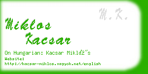 miklos kacsar business card